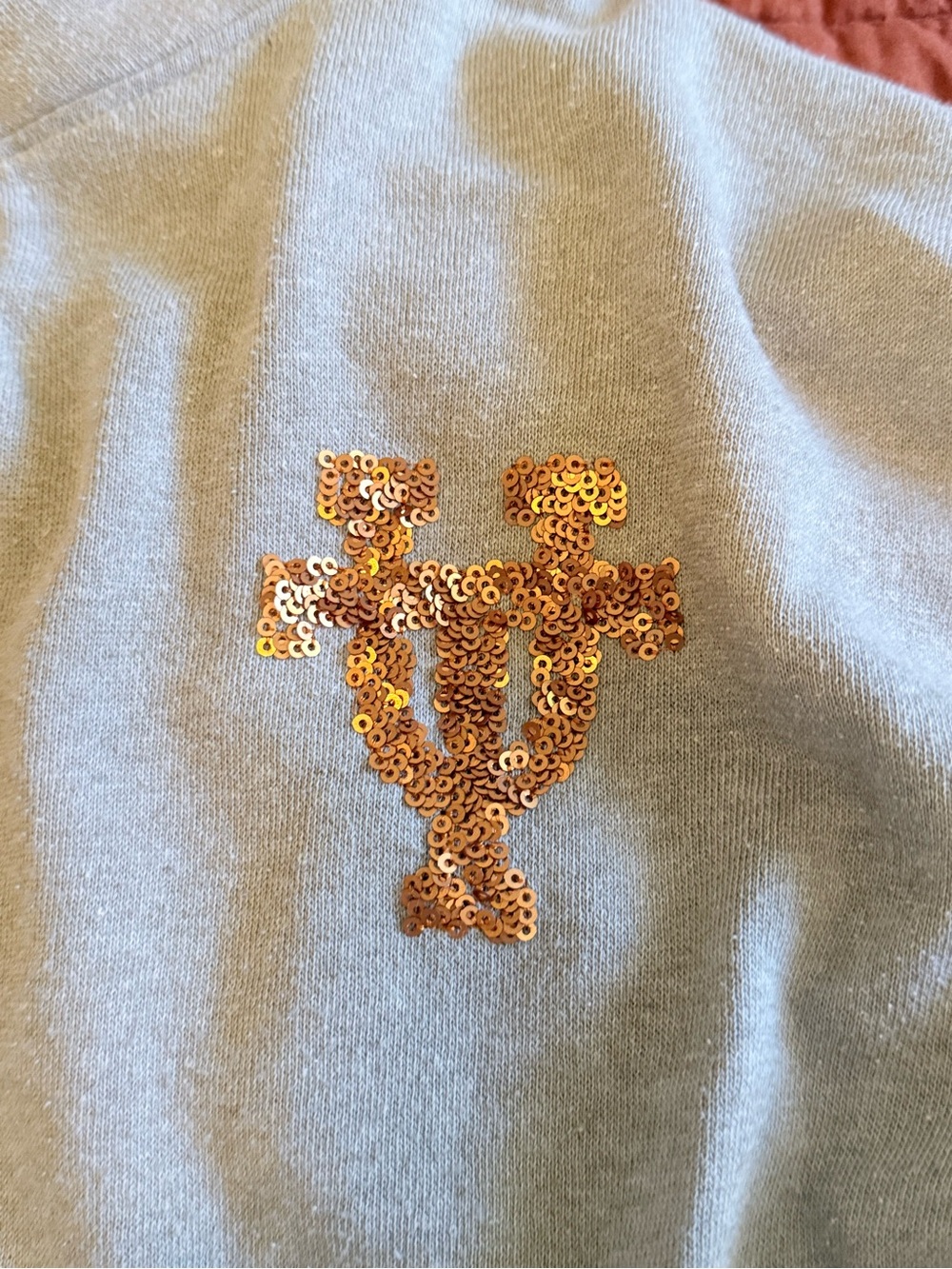 PINK Victoria's Secret Light Gray Zip-Up Pullover with Sequin Logo - Picture 2 of 4